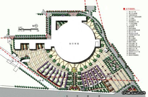 老山自行車館景觀設(shè)計(jì)總平面圖